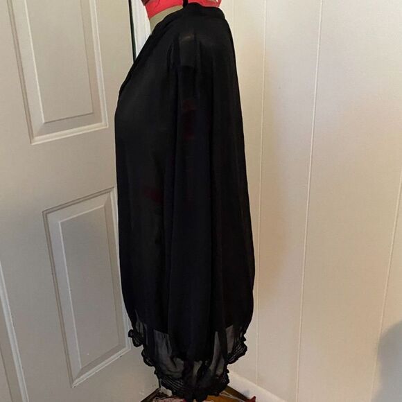 a.n.a. V-neck Boho Long Sleeve Sheer Blouse Women Size 3X - Picture 2 of 6